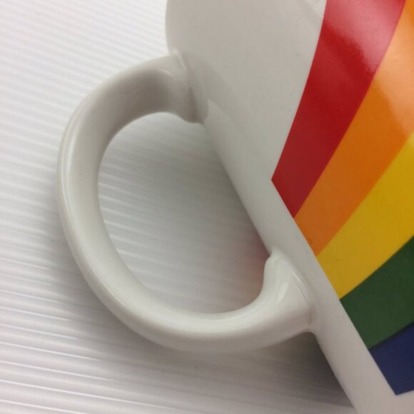 Vintage FTDA Rainbow Coffee Tea Mug Cup Made in Korea LGBTQ Pride - Picture 8 of 9